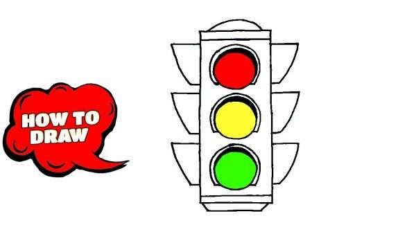 Как нарисовать светофор 