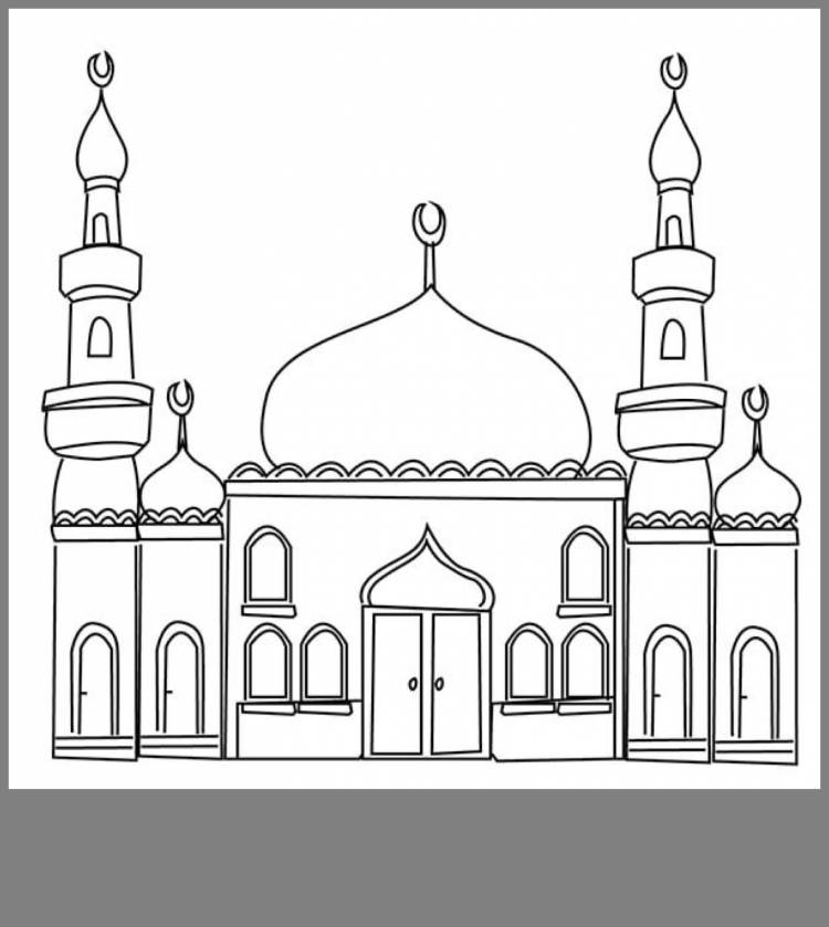 Рисунок мечети карандашом