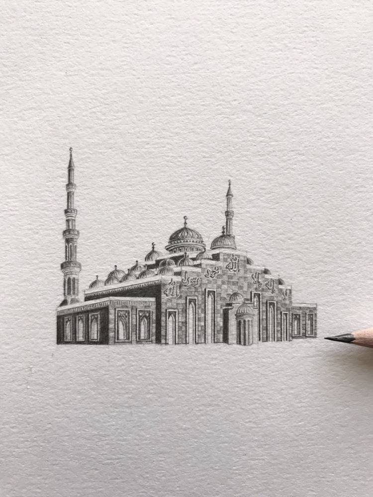 Рисунок карандашом мечеть