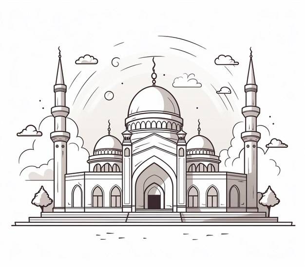 Фото Рисунок мечети, более