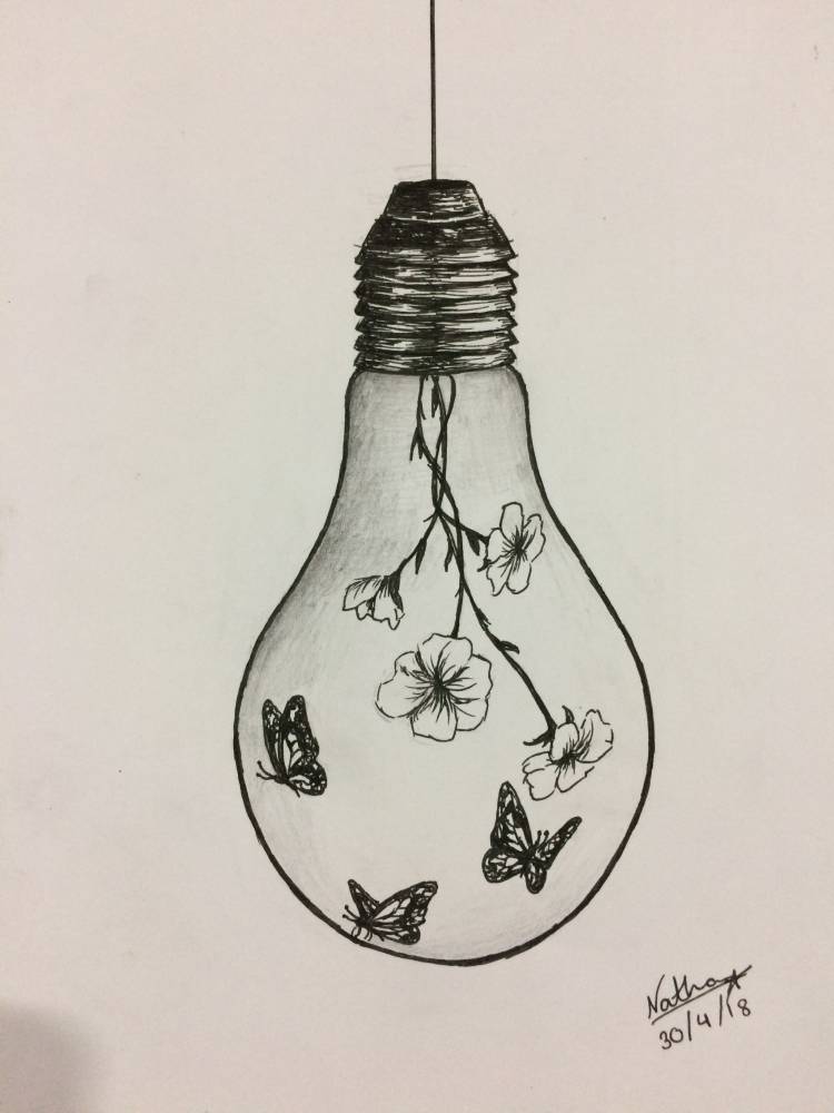 Рисунки для срисовки лампочка