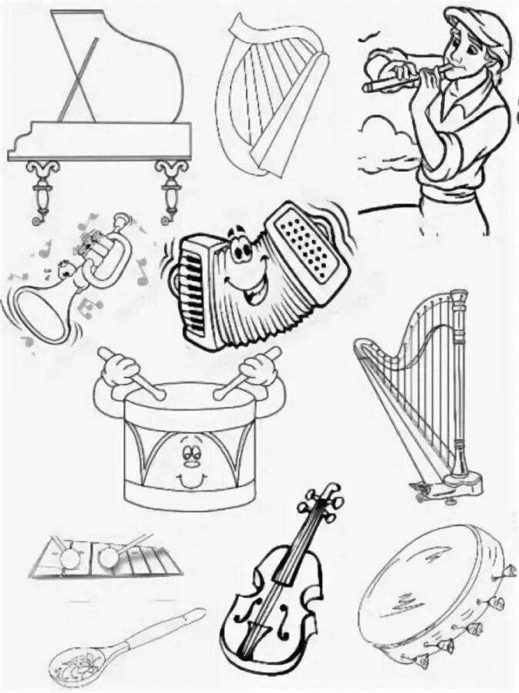 Рисунок на тему инструменты музыкальные