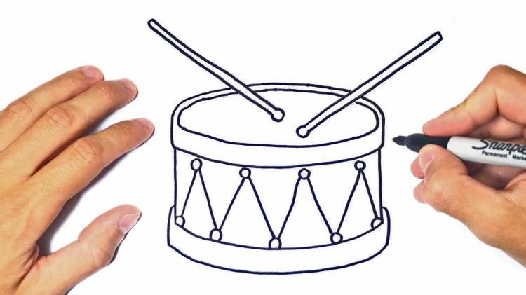 Как нарисовать барабан пошагово