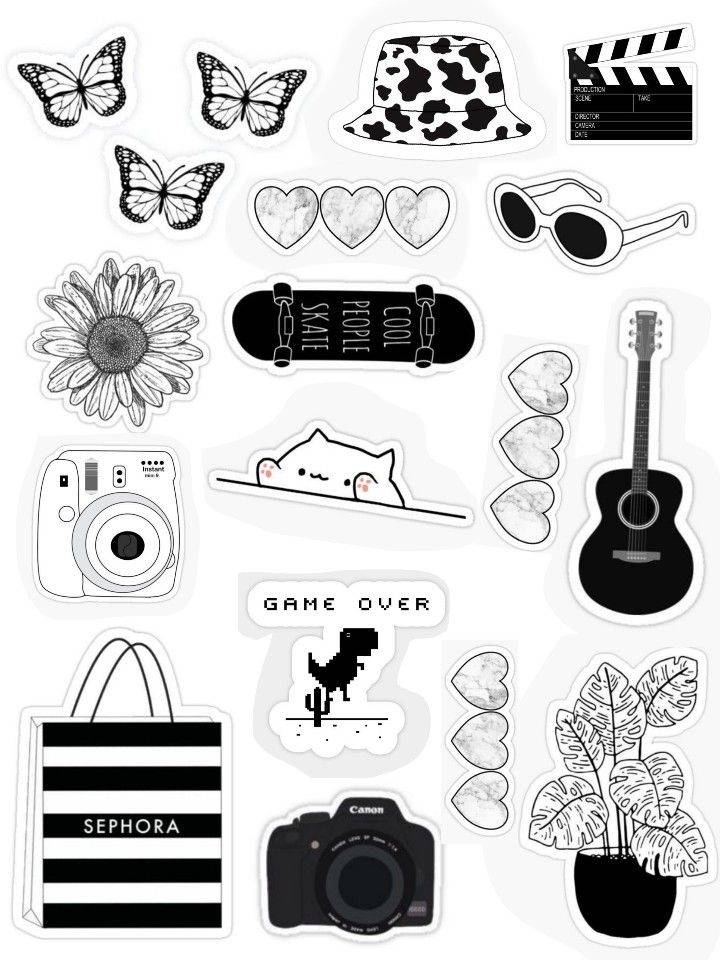 Black and white stickers
