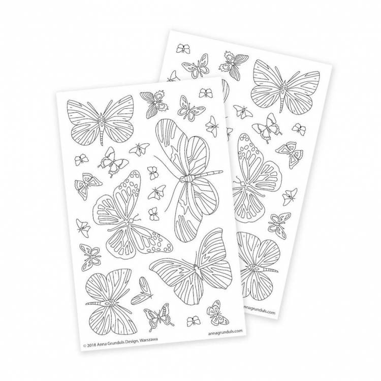 Наклейки бабочки для взрослых любителей раскраски, черно-белые наклейки-планировщики, набор из