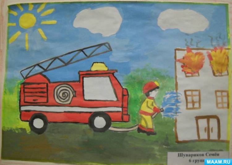 Фотоотчет о выставке детских рисунков «Чтобы не было беды» в подготовительной группе 