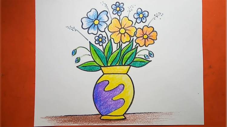 Как нарисовать вазу с цветами за