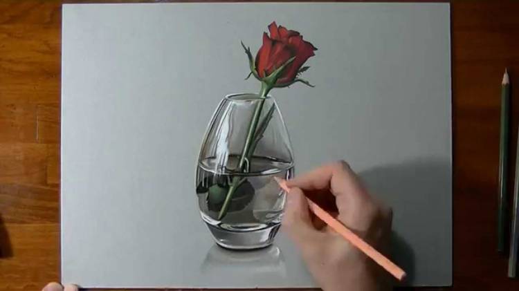 Нарисовать стеклянную вазу мастихином Самый простой способ
