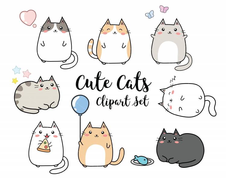 Рисунки для срисовки милые котики