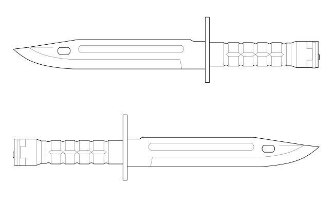 Рисунки ножей для срисовки 
