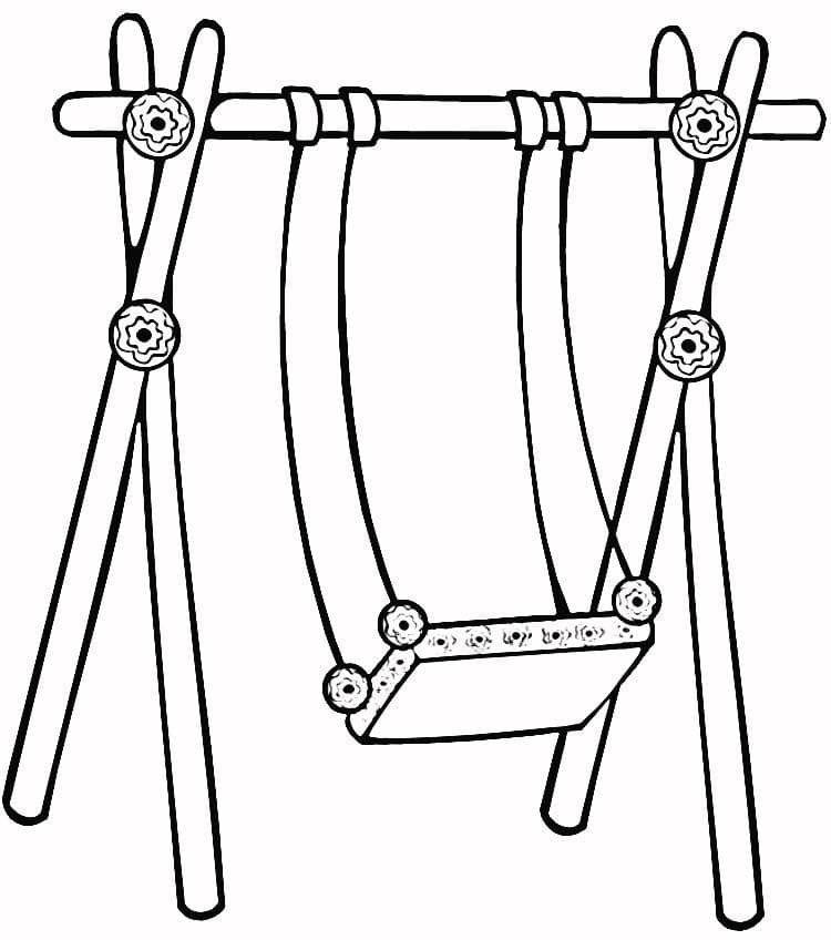 Рисунок качели раскраска 