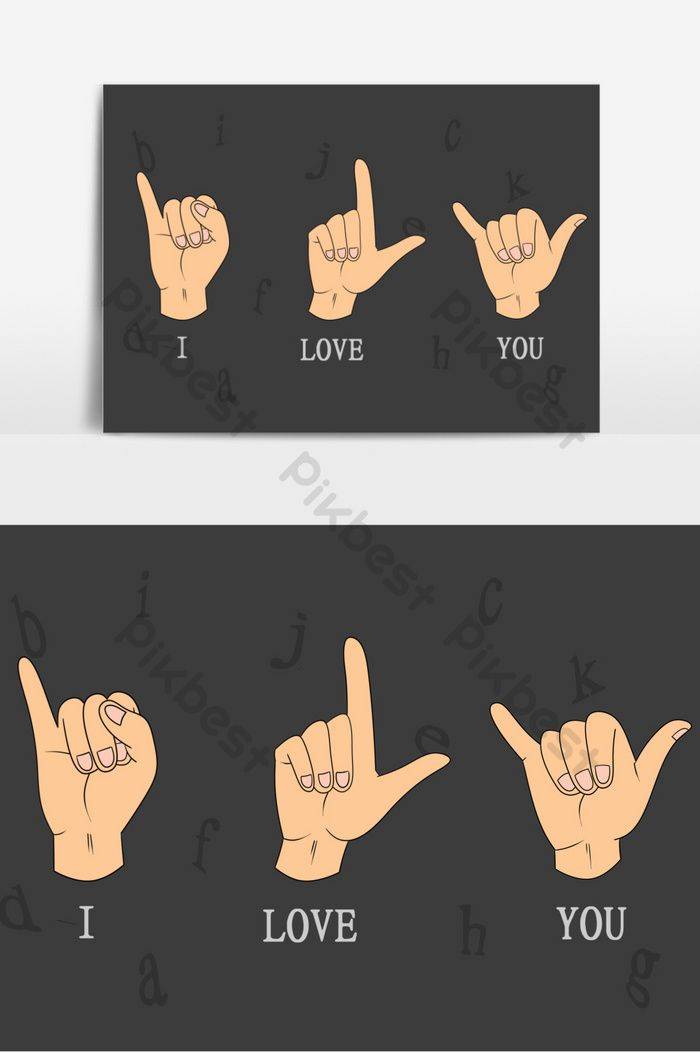 Международный день глухих,я люблю тебя,рисованные элементы на языке жестов