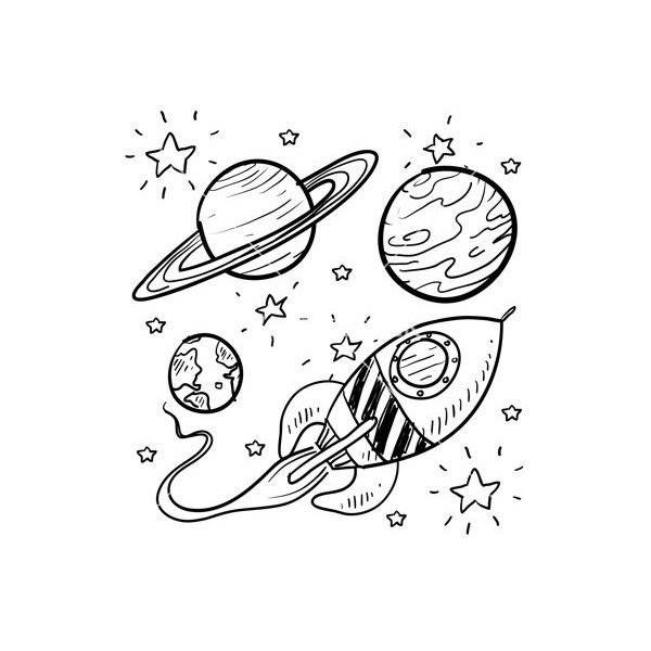 Рисунки для срисовки космос 