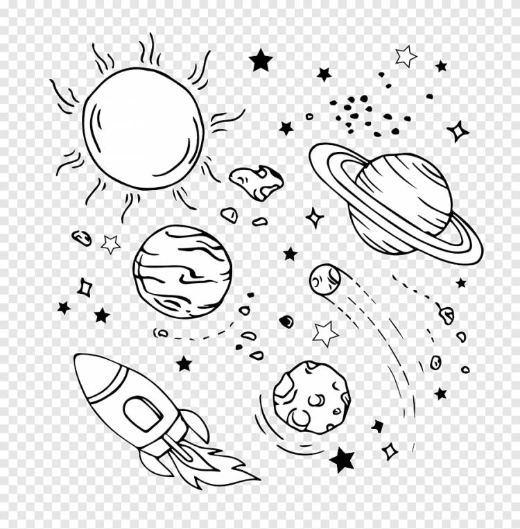 Картинки про космос и планеты для срисовки 