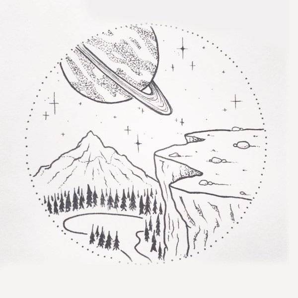 Картинки для срисовки космос планеты карандашом 