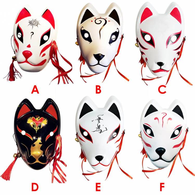 Японская маска Кицунэ, специальный реквизит на Хэллоуин, подходящий для косплея, вечеринки, маскарада
