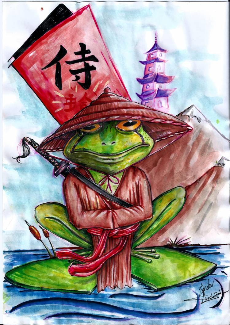 Samurai frog