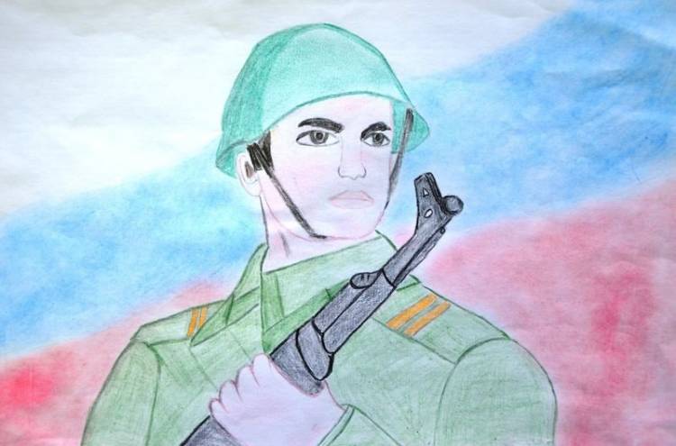 Рисунок на тему солдаты россии 
