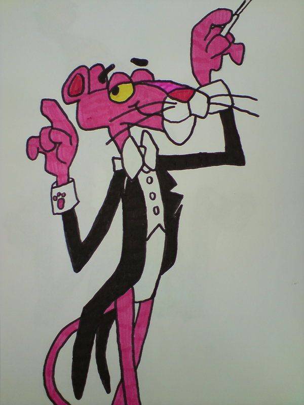 Unleash your creativity with this conductor Pink Panther artwork