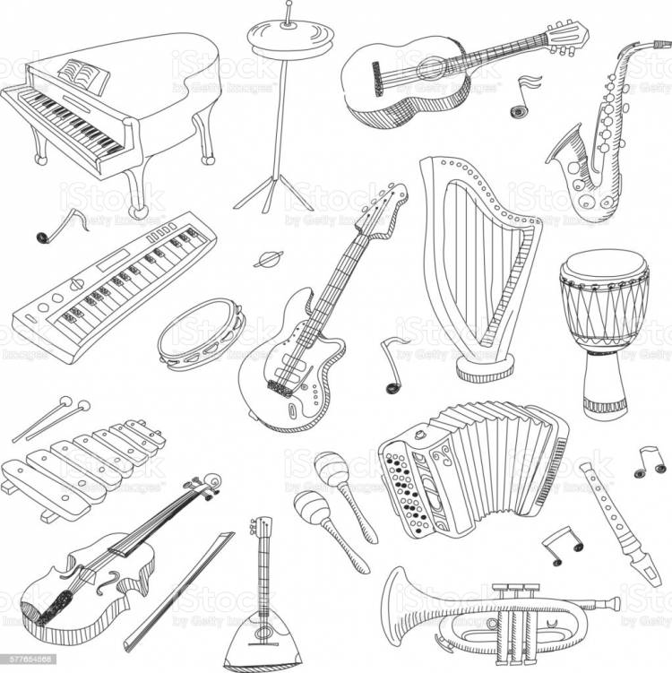 Зарисовки музыкальных инструментов