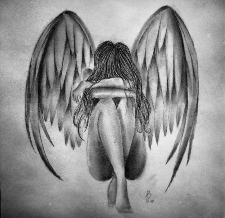 Как нарисовать ангела с крыльями просто и легко