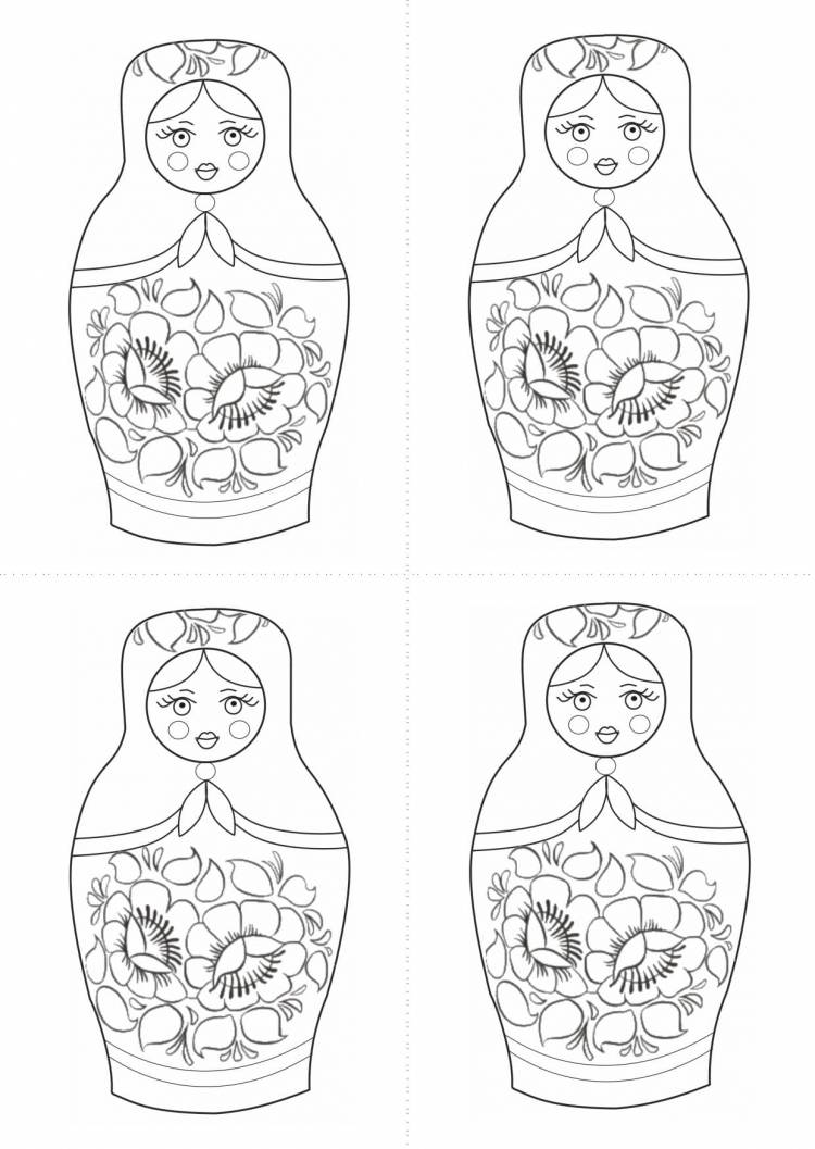 Шаблоны матрешек для раскрашивания на детских мастер-классах