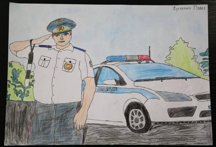 Полицейский рисунок карандашом для срисовки
