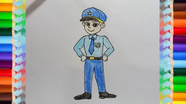 Как нарисовать полицейского карандашом