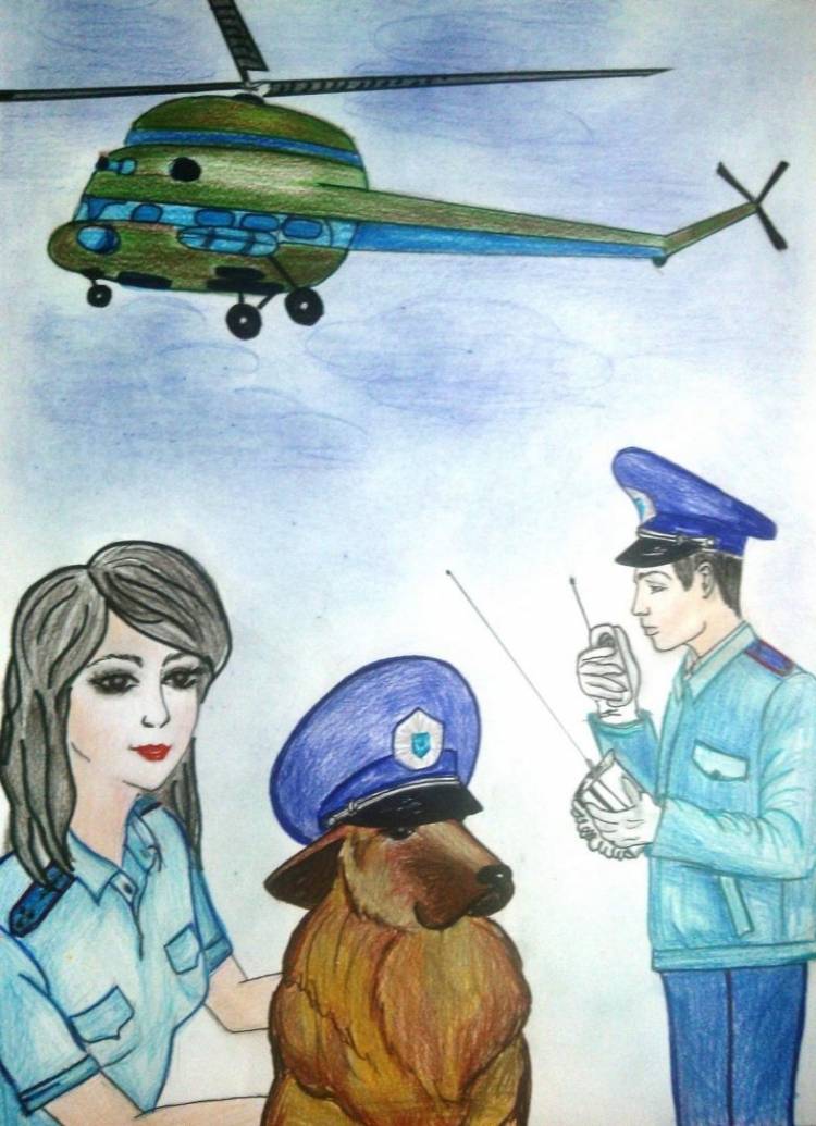 Полицейский рисунок для срисовки