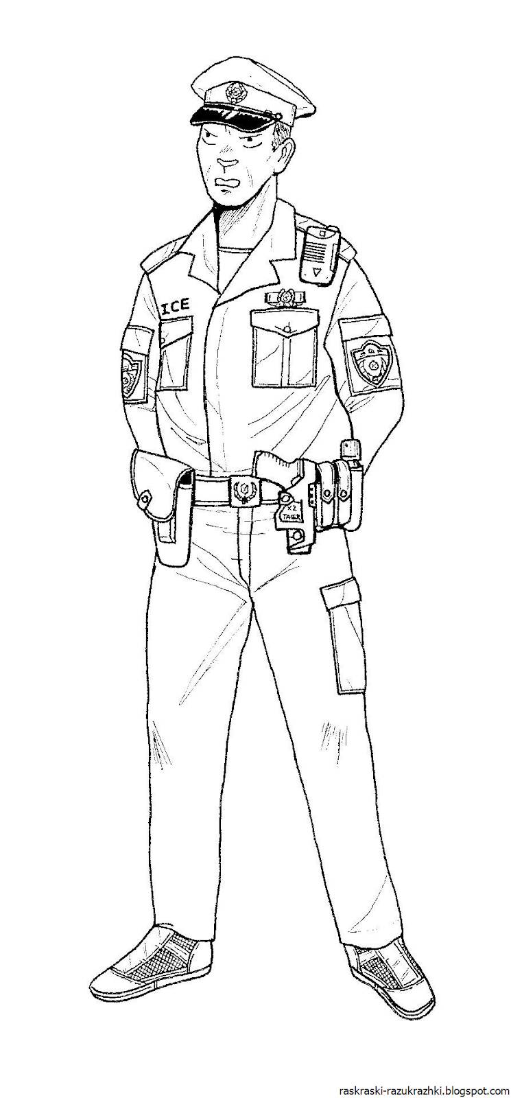 Полицейский рисунок карандашом для срисовки