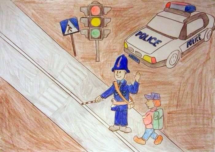 Как нарисовать полицейского карандашом и красками