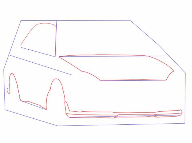 Как нарисовать машину поэтапно карандашом 