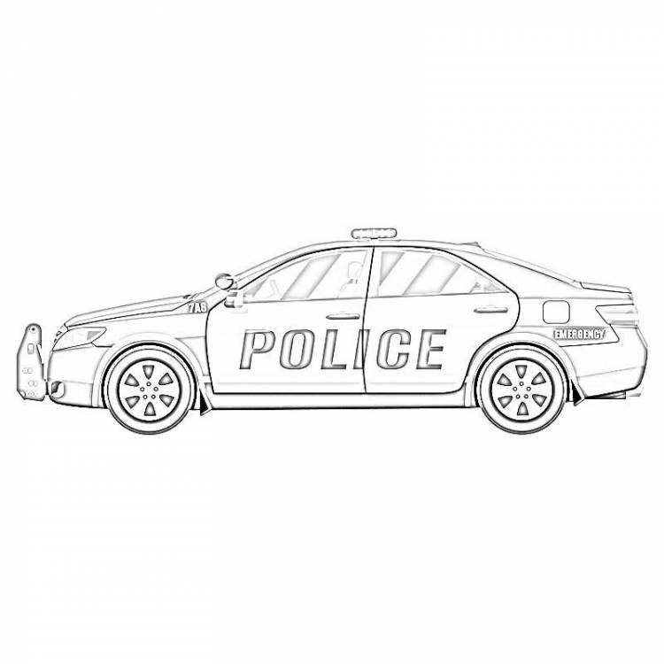 Рисунок карандашом машина полицейская 