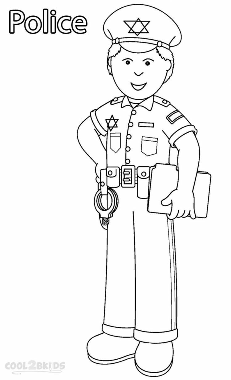 Раскраска милиционера для детей