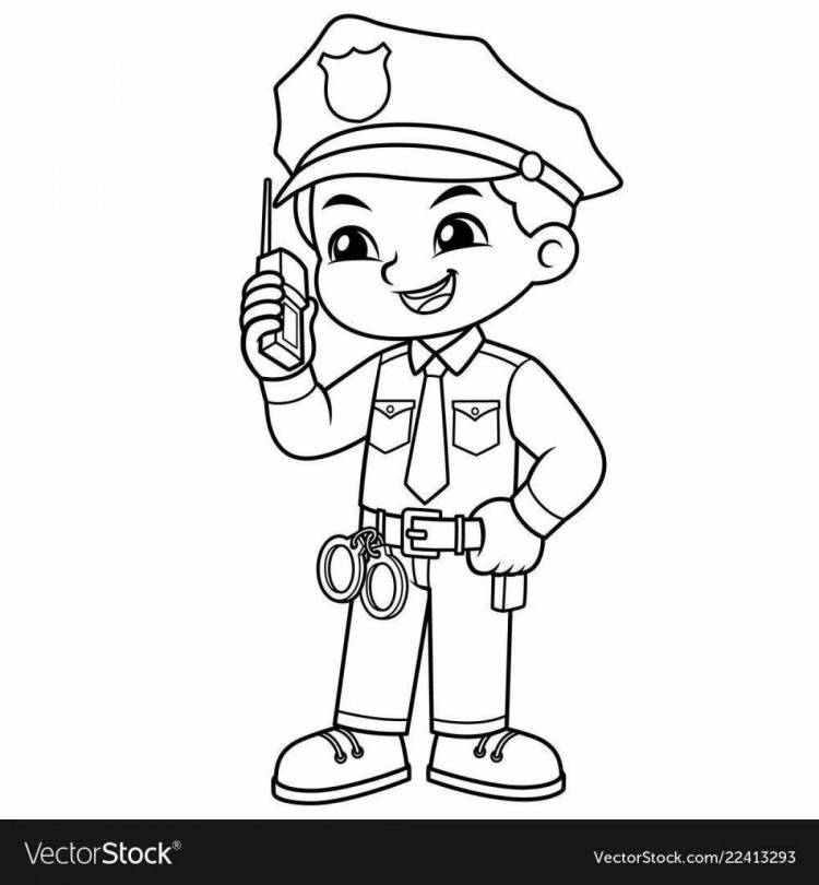Раскраски Полицейский для детей