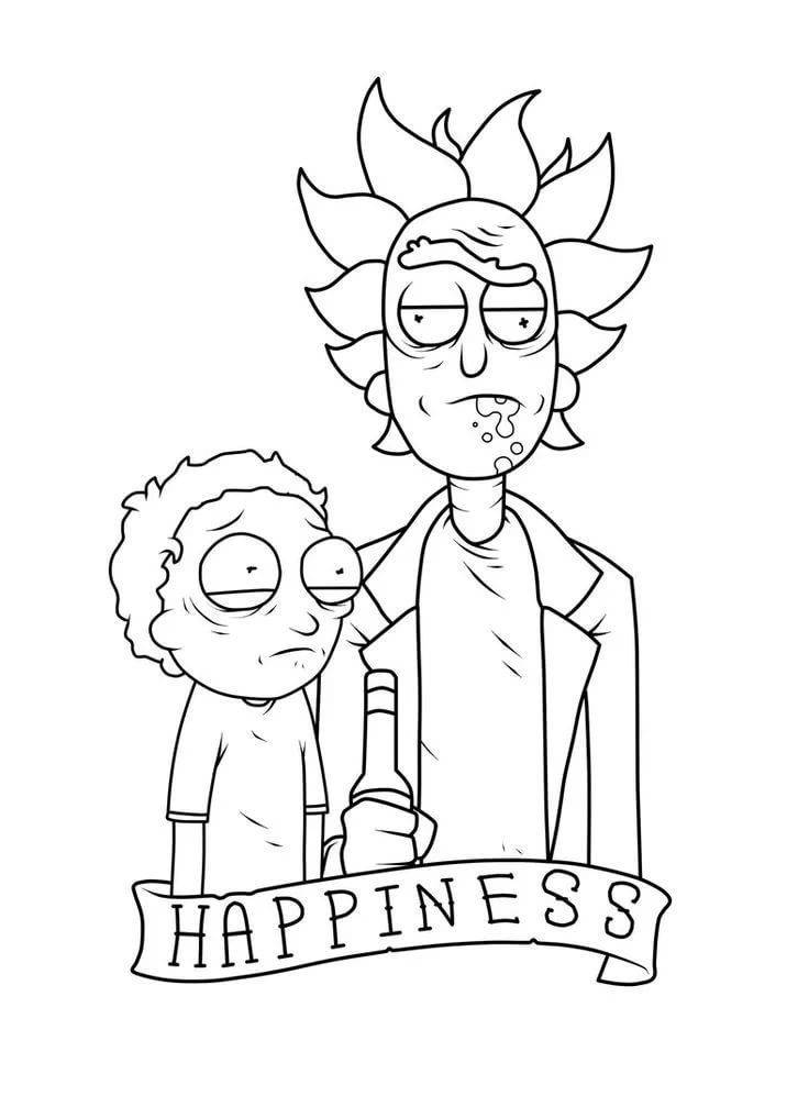 Rick and morty drawing, Rick and morty tattoo, Rick and morty characters