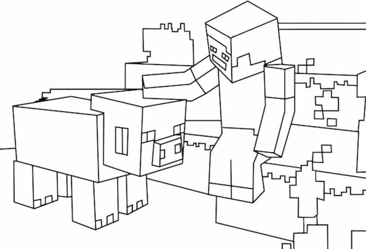 Раскраска Майнкрафт для мальчиков распечатать бесплатно