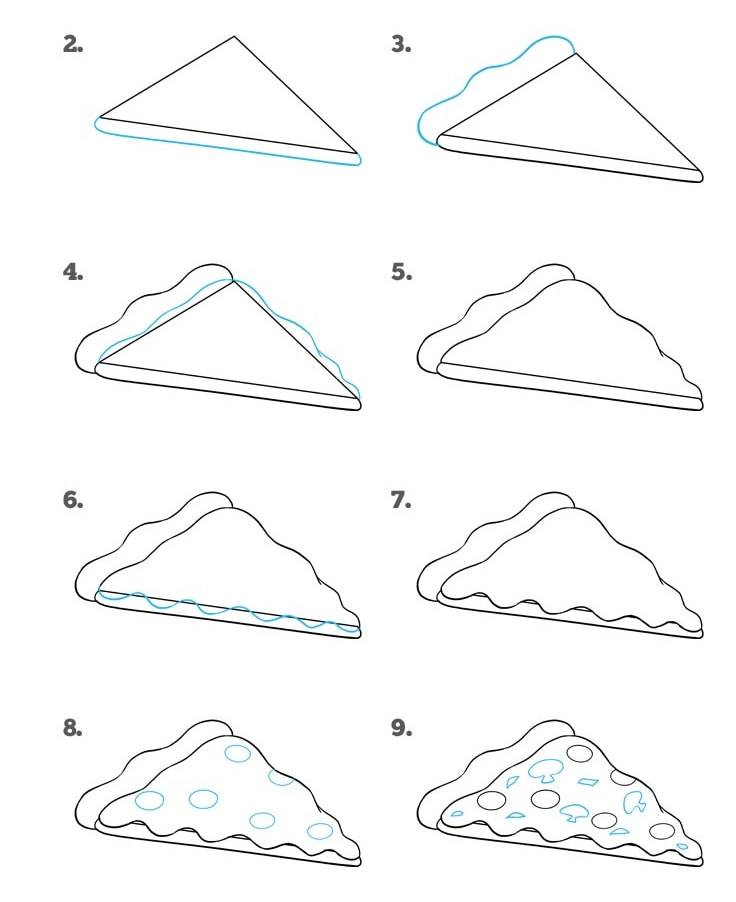 Пицца Срисовки Легкие Пошаговые Рисунки Для Начинающих Карандашом Простые Идеи Красивые Картинки