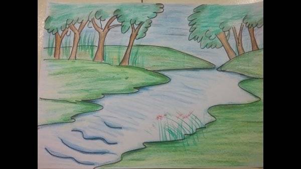 Картинки рисованные рек и озер 