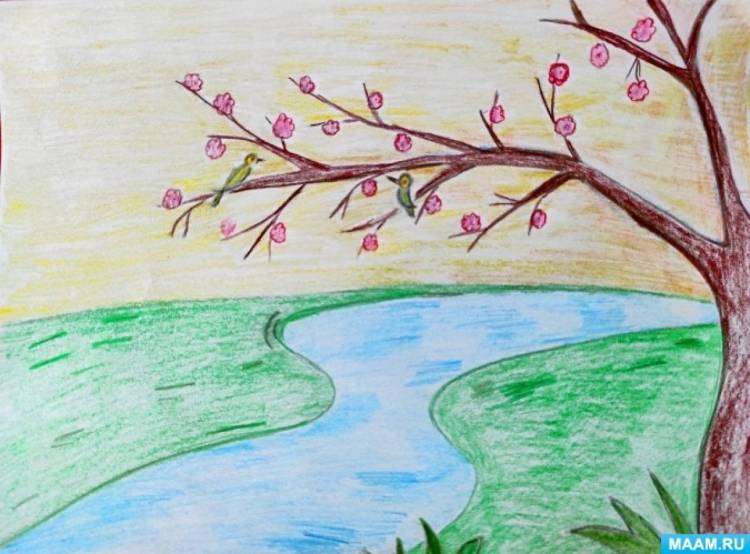 Мастер-класс по рисованию цветными карандашами «Весна» с детьми старшего дошкольного возраста 