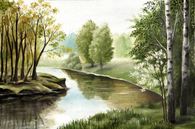 Река рисунок