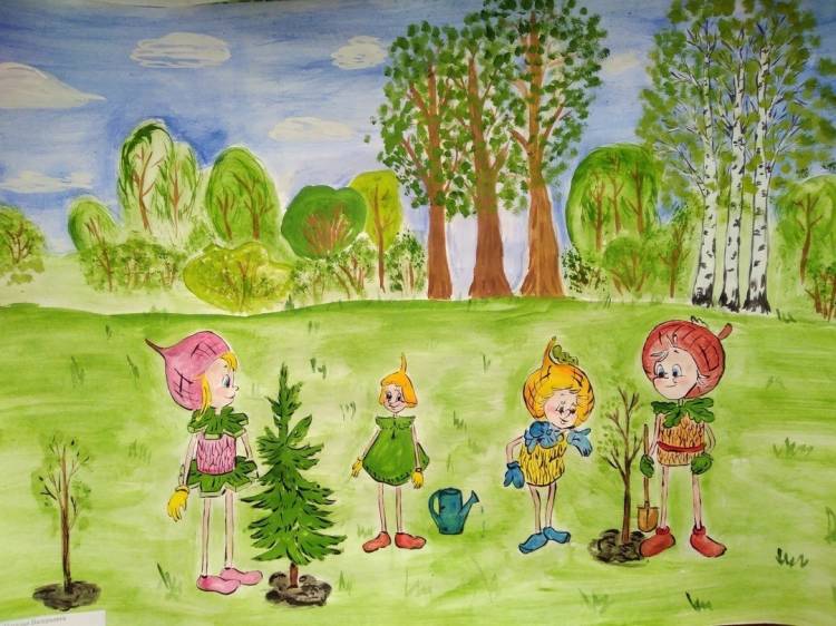Детские рисунки эколята защитники природы 