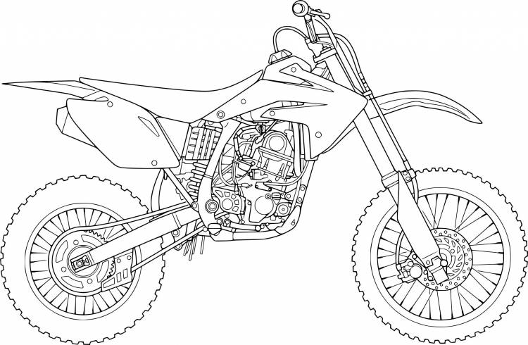 Рисунок эндуро мотоцикла карандашом