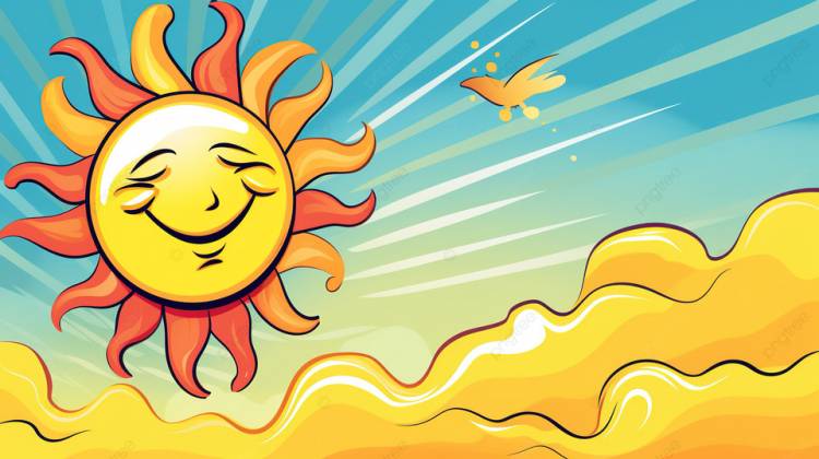 солнце с улыбкой и птица в солнечный день картинки, солнечные рисунки фон картинки и Фото для бесплатной загрузки