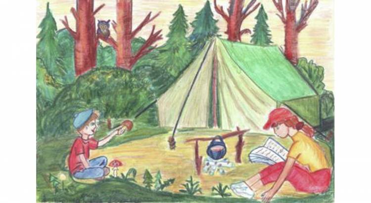 Рисунок на тему отдых в лесу 