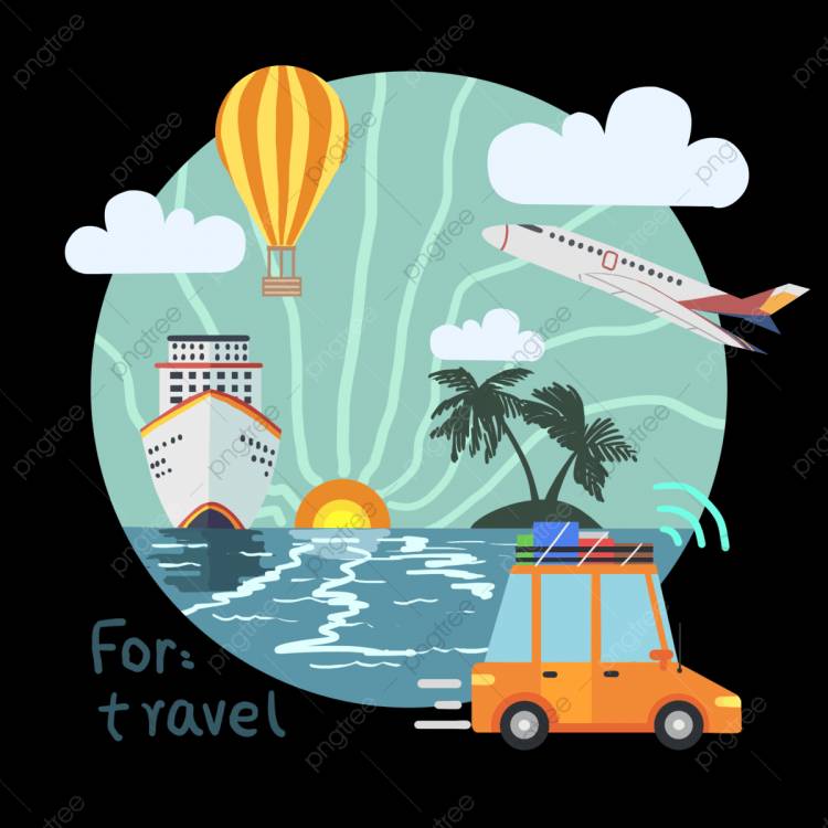 Иллюстрации на тему туризма PNG , День туризма Китая, туризм, самолет PNG картинки и пнг PSD рисунок для бесплатной загрузки