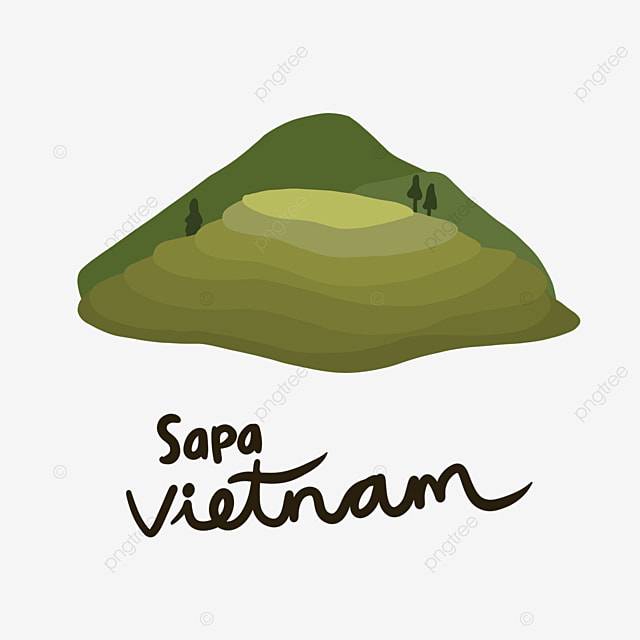 Иллюстрация поля пади во Вьетнаме под названием сапа PNG , туризм, ориентир, Вьетнам PNG картинки и пнг PSD рисунок для бесплатной загрузки