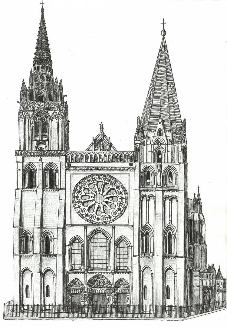 Собор в готическом стиле рисунок 