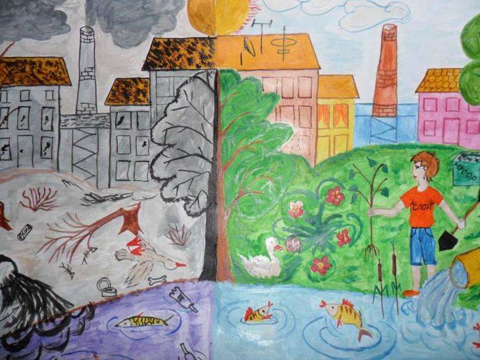 Рисунки чистый город для детского сада и для школы