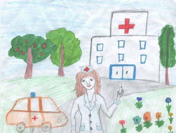 Профессия врача в детских рисунках